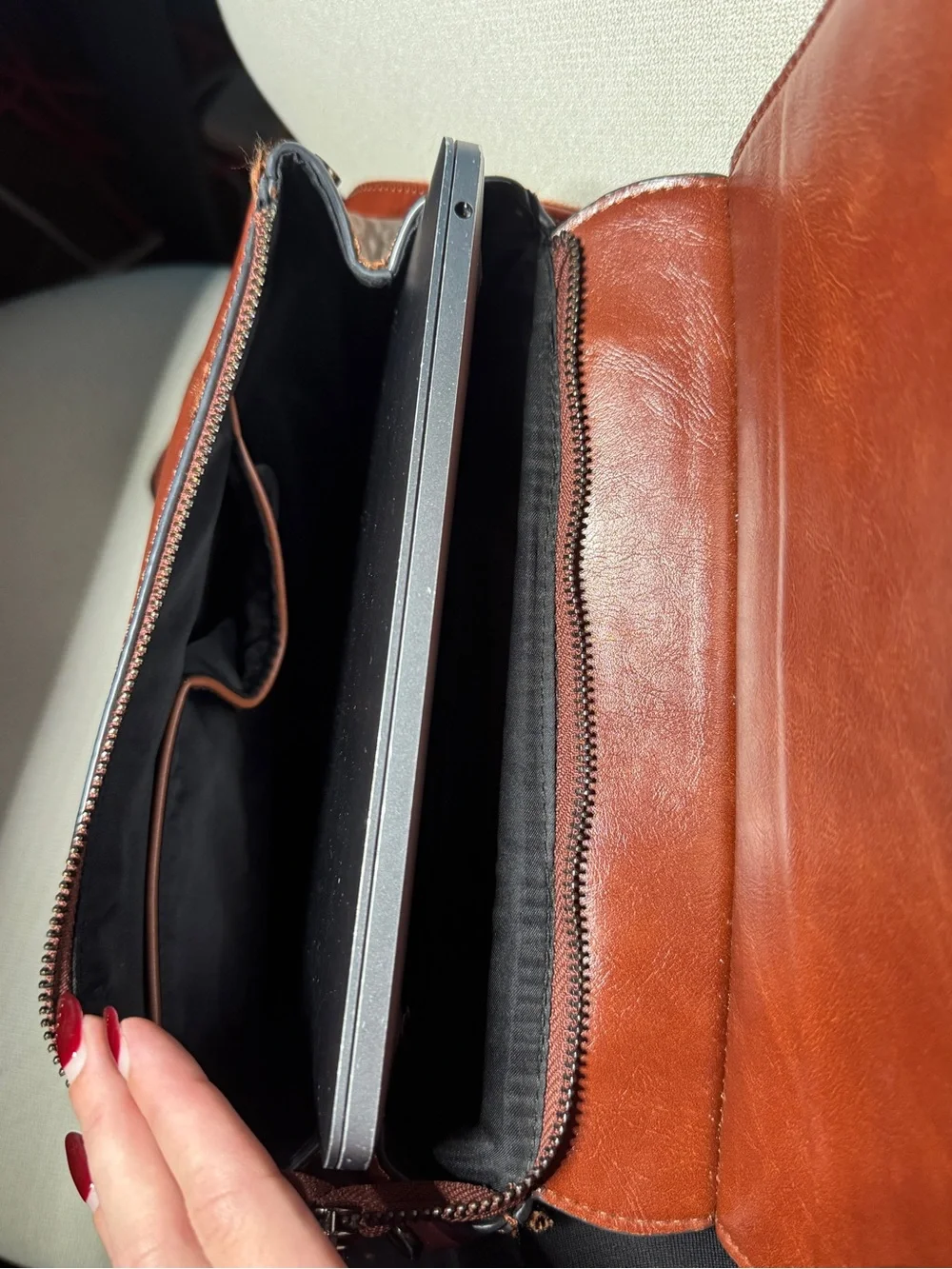 Classic Brown faux Leather Backpack
